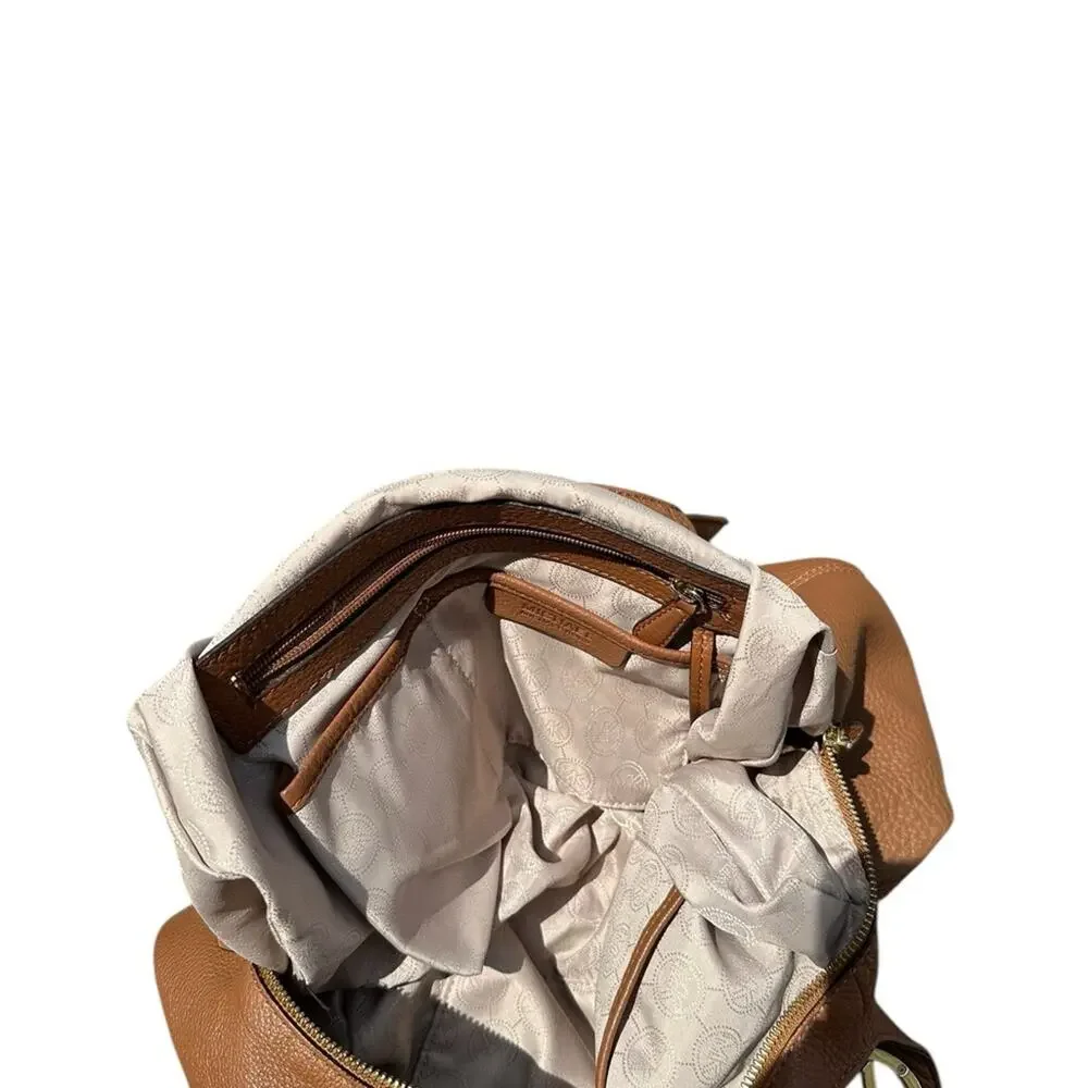 Michael Kors Large Fulton Brown Leather Shoulder Bag
